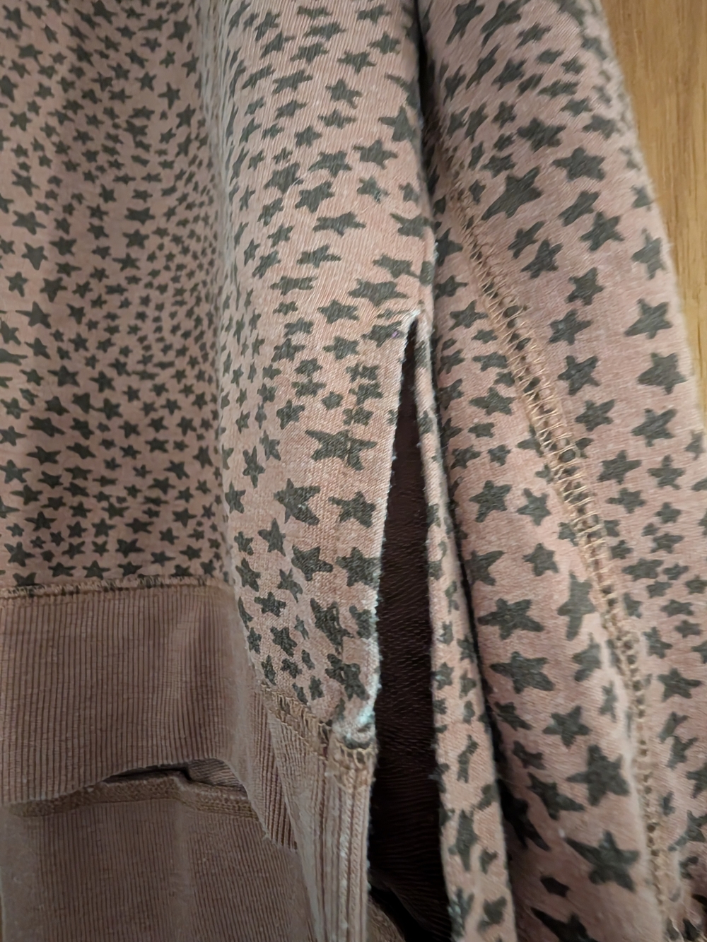 Z Supply Tan Star-Print Crew Sweater